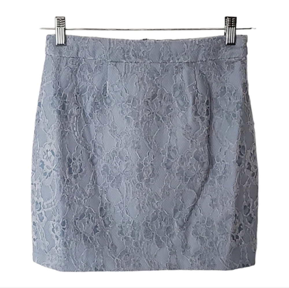 Naked Wardrobe Blue Lace Floral Details Zipup Size Small Women Dressy NWT